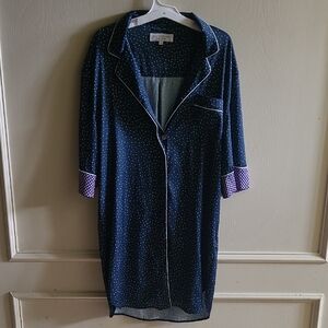 BED TO BRUNCH for Nordstrom POLKA DOTS Boyfriend Nightshirt Pajama Top Sz M